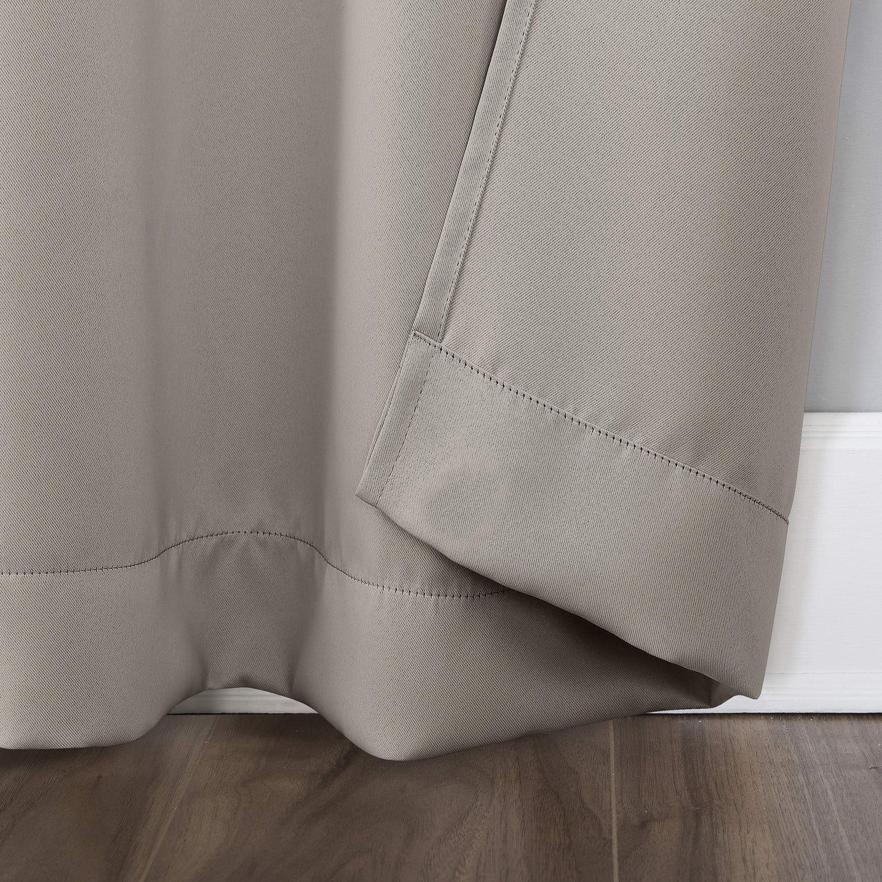 Sun Zero Easton Energy Saving Blackout Rod Pocket Curtain Panel, 40" x 95", Stone
