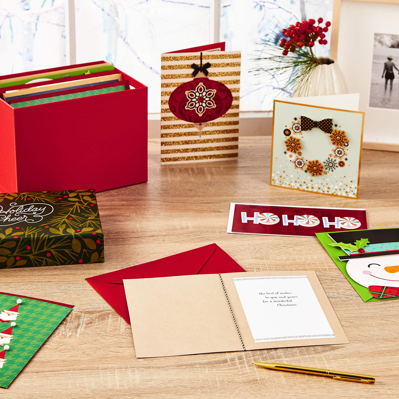 Hallmark Boxed Handmade Christmas Cards Assortment (Set of 20 Special Holiday Greeting Cards and Envelopes) (1XPX5639)