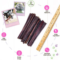 Nature Gnaws Beef Jerky Sticks for Dogs - Single Ingredient Beef Gullet Chew Treats - Simple Natural Delicious Dog Chews - Training Reward - 5-6 Inch