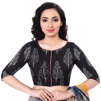 RENE Women's  Cotton Printed Half Sleeve Blouse