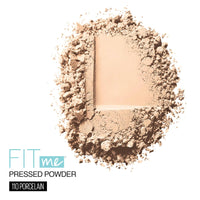 Maybelline New York Powder Foundation, Pressed Powder Compact, Mattifies Skin, Incl. Mirror and Applicator, Fit Me, 110 Porcelain, 8.5g