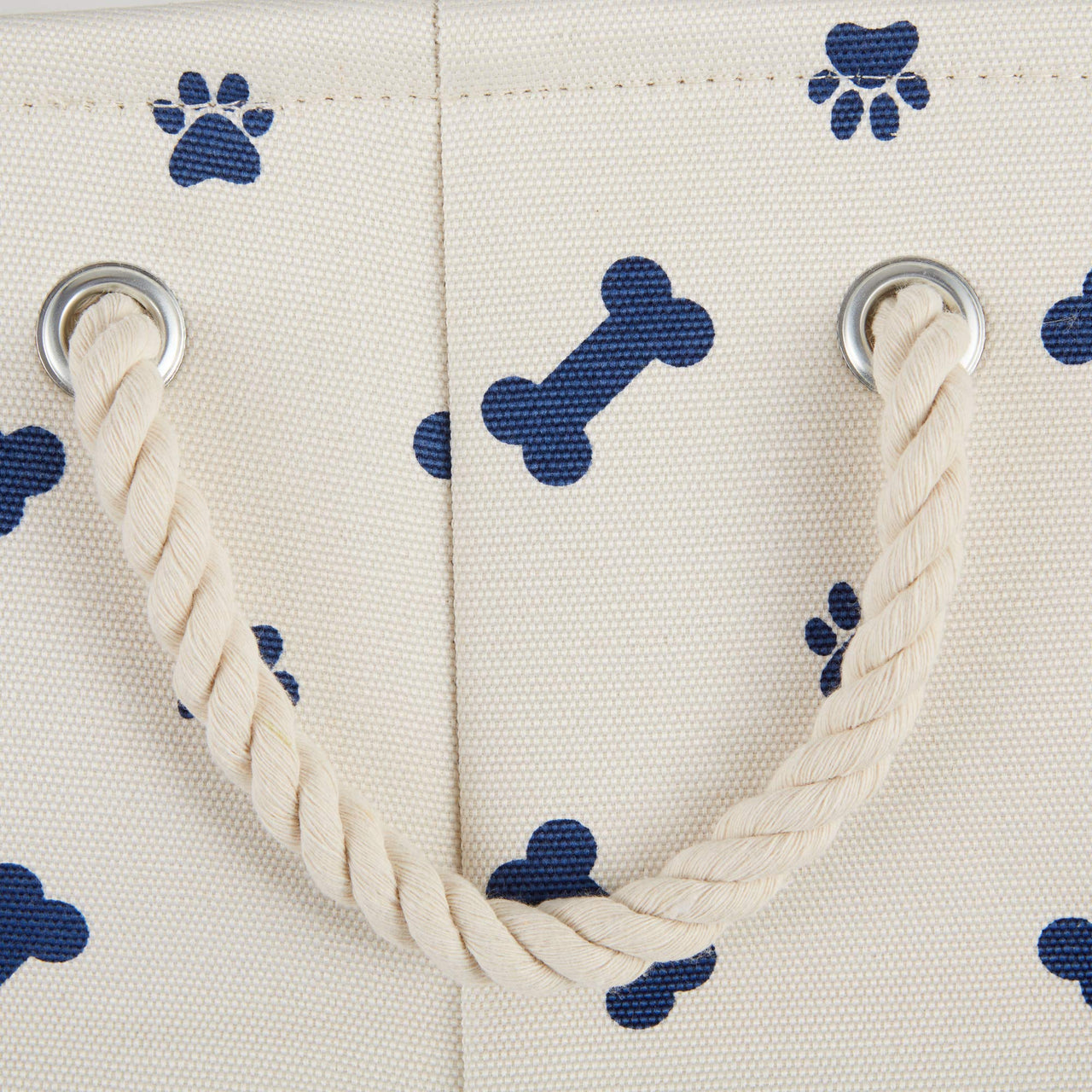Bone Dry 5511 Pet Storage Collection Paw and Bone Print, Medium Round, Nautical Blue Medium Round, 12x15x15"