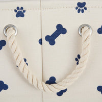 Bone Dry 5511 Pet Storage Collection Paw and Bone Print, Medium Round, Nautical Blue Medium Round, 12x15x15