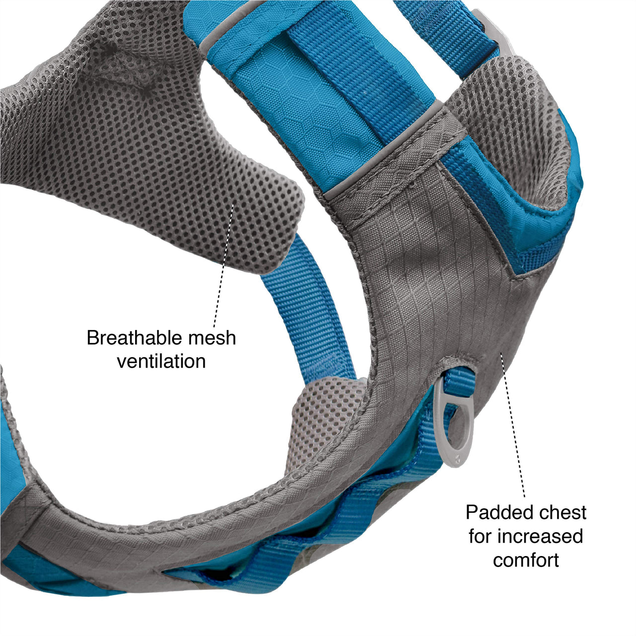 Kurgo Dog Harness for Medium, & Small Active Dogs, Pet Hiking Harness for Running & Walking, Everyday Harnesses for Pets, Reflective, Journey Air, Red/Grey 2018, Large