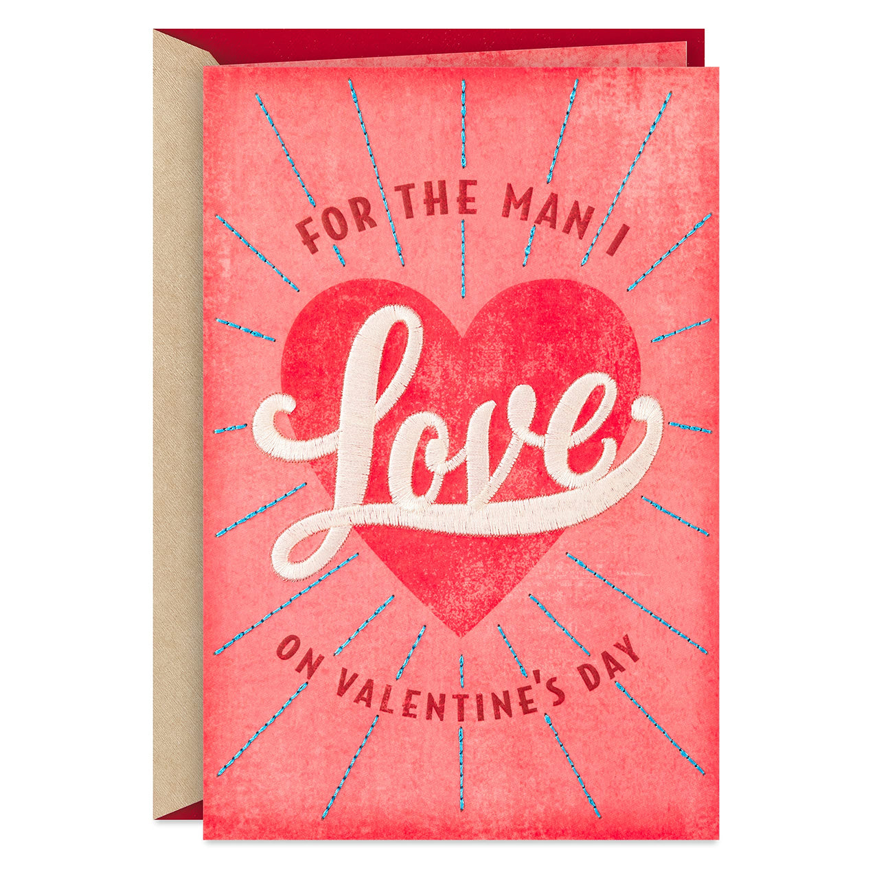 Hallmark Valentine's  Day Romantic Card for Husband or Boyfriend (Embroidery Heart) Valentine's  Day, Man I Love Heart