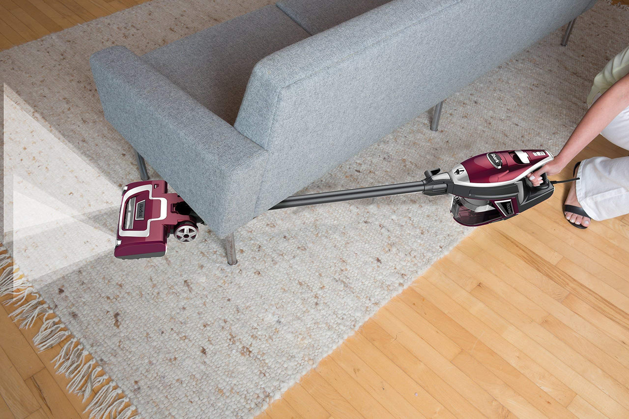 Shark HV322 Rocket Deluxe Pro Corded Stick Vacuum with LED Headlights, XL Dust Cup, Lightweight, Perfect for Pet Hair Pickup, Converts to a Hand Vacuum, with Pet Attachments, Bordeaux/Silver Pet Multi-Tool