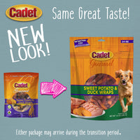 Cadet Gourmet Sweet Potato & Duck Wraps Dog Treats - Healthy & Natural Duck & Sweet Potato Dog Training Treats for Small & Large Dogs - Inspected & Tested in USA (14 oz). 14 Ounce (Pack of 1)