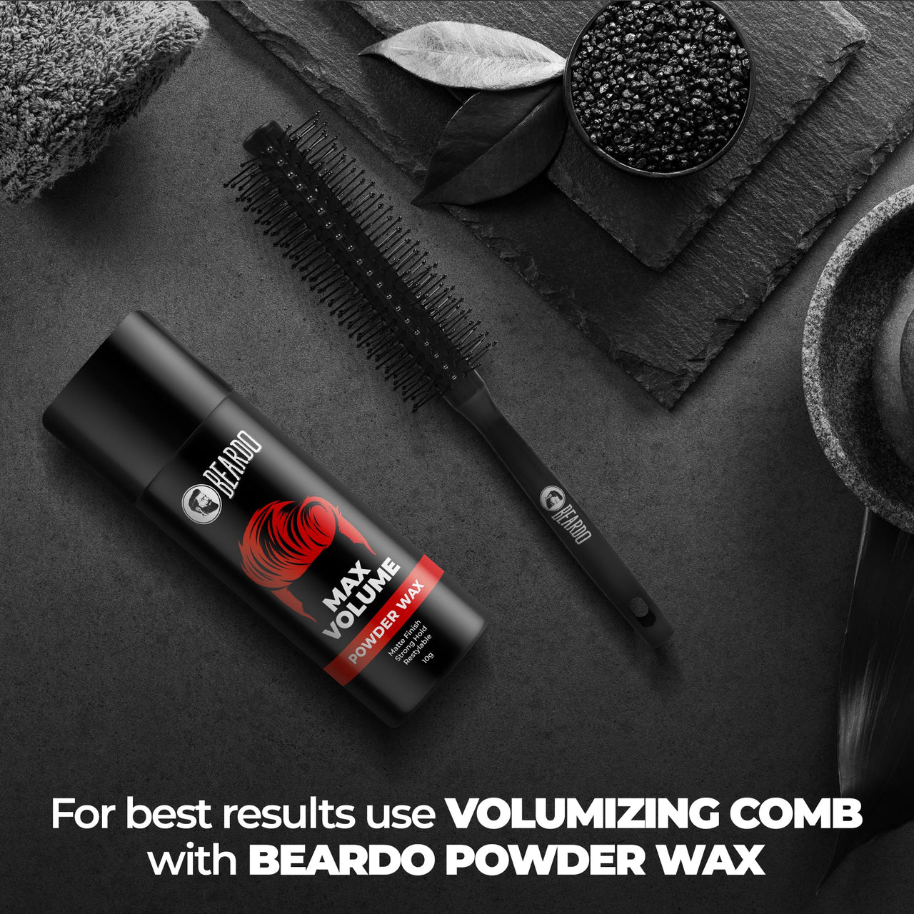 Beardo Roller Hair Brush For Men | Perfect Tool for Efficient Blow Drying, Adding Curls, Waves & Volume | Smoothening & Volumizing comb for Men |Men Accessorie | Lightweight - For All Hair Types