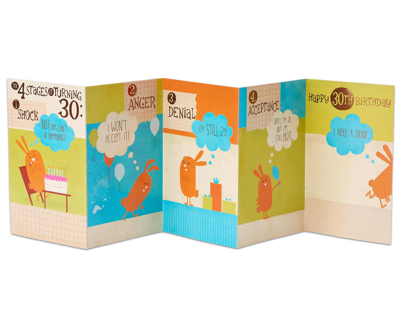 American Greetings Funny 30th Birthday Card (Four Stages) Four Stages 30th Birthday Card
