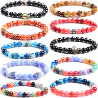 Massive Beads 100PCS 8MM Natural Crystal Beads Stripe Agate Gemstone Round Loose Energy Healing Beads with Free Crystal Stretch Cord for Jewelry Making (Stripe Agate, 8MM)