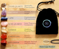 Tibetan Singing Bowl Set - Rose Quartz Pendulum Necklace and 7 chakra healing crystal stones - Handcrafted in Nepal for Meditation, Mindfulness, Yoga, Spiritual Healing and Stress Relief 4