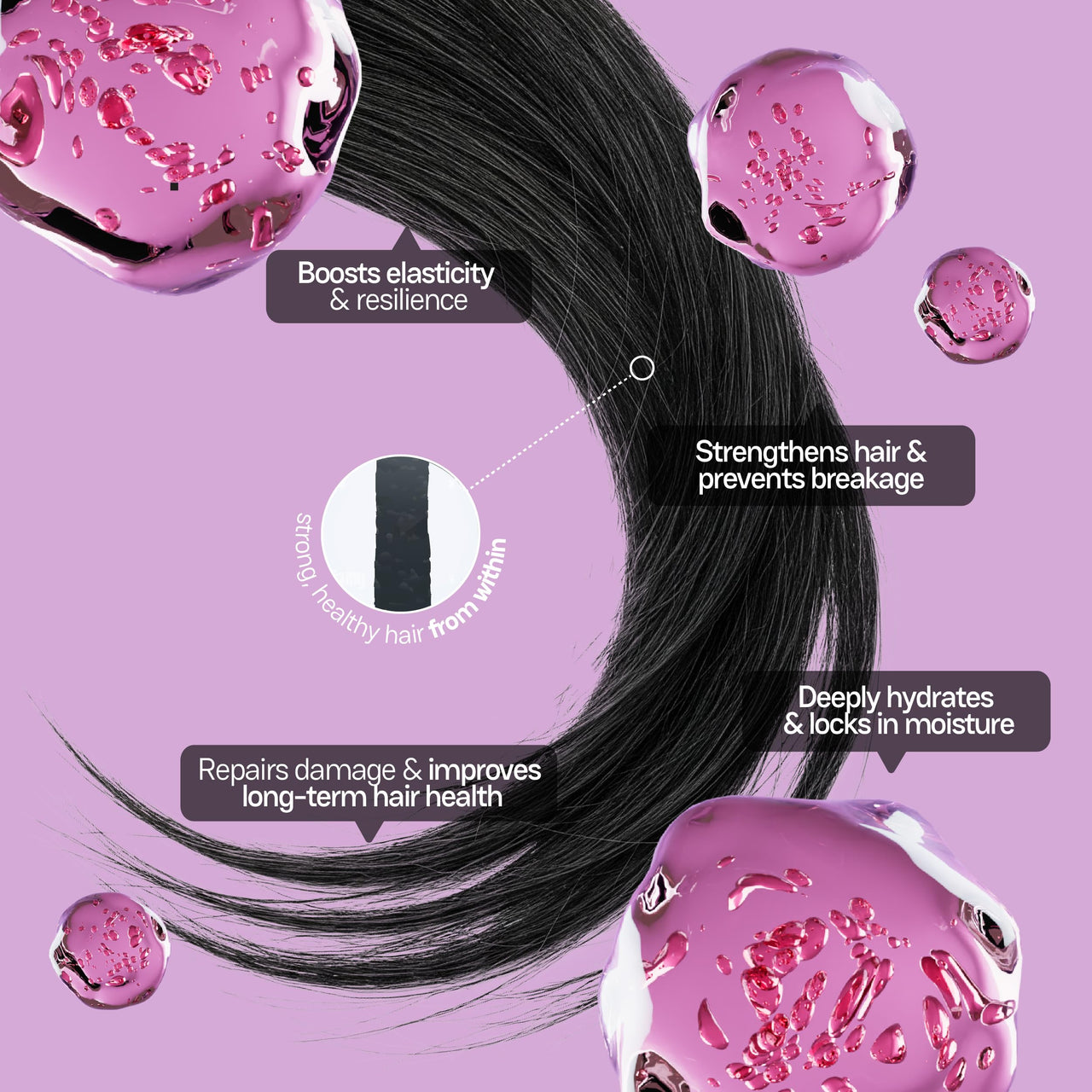 Moxie Beauty Hyaluronic Acid Hair Serum | Deep Hydration & Frizz Control | Lightweight & Non-Greasy | Smooth, Silky & Healthy Hair | 50ml