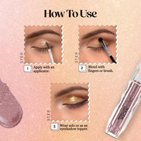 Hilary Rhoda Showstopper Liquid Eyeshadow | Gel-Based Formula | Shimmer Finish | Highly Pigmented | Blends Easily | Create Versatile Looks | 2ml (Moon Pink - Shade 01)