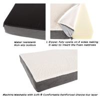 PETMAKER Dog Bed Replacement Cover ? Pet Duvet with Sherpa Top and Non-Slip Bottom, Gray Micro Suede -Dog Bed Washable Removable Cover (Small) 23.0