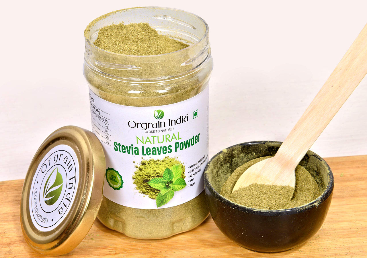 Orgrain India Pure Stevia Leaves Powder 100g | Natural & Sugar Free | Zero Calorie Sweetner