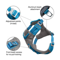 Kurgo Journey Air Dog Harness, Vest Harnesses for Dogs, Pet Hiking Harness for Running & Walking, Reflective, Padded, Includes Control Handle, No Pull Front Clip (Purple, Small)