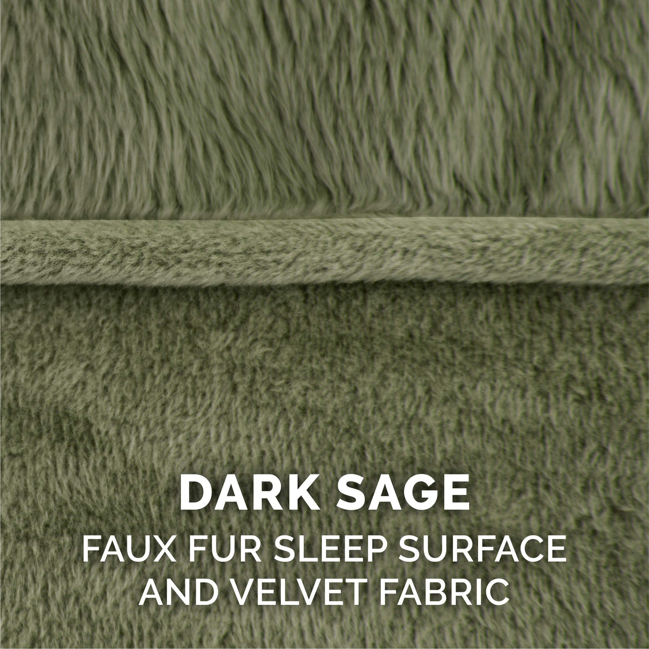 Furhaven Replacement Dog Bed Cover Faux Fur & Velvet Sofa-Style, Machine Washable - Dark Sage, Large Cover Only 36.0"L x 27.0"W x 0.3"Th (Faux Fur & Velvet) Dark Sage