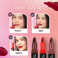 Hilary Rhoda Trap Of Matte 6 Bullet Mini Lipsticks | Infused with SPF 15 | Long-Lasting Formula & Trendy Lipstick Shades | Paraben-Free & Cruelty-Free | Set of 6-1.5 X 6g