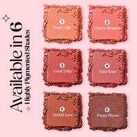 Hilary Rhoda Blush Rush | Highly Pigmented | Silky Smooth Texture | Available in 6 Shades | Matte Finish | Buildable Coverage | Blends Easily & Glides on Smoothly - 6g (Peach Lilly | Shade 01)