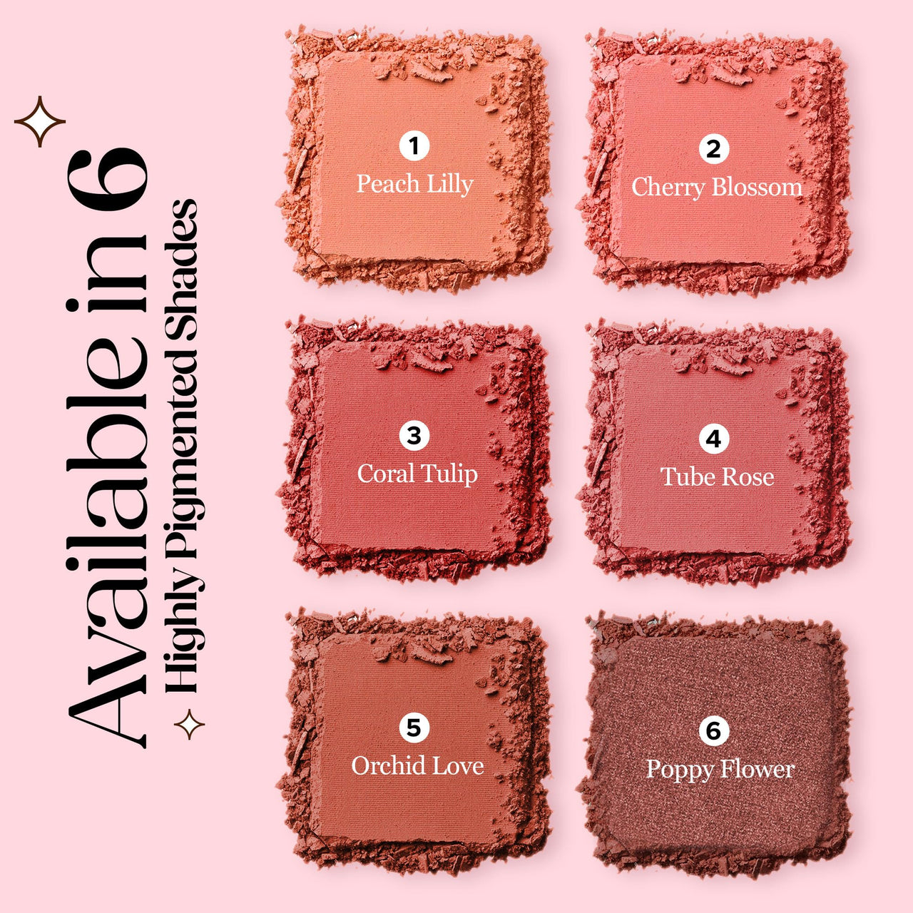 Hilary Rhoda Blush Rush | Highly Pigmented | Silky Smooth Texture | Available in 6 Shades | Matte Finish | Buildable Coverage | Blends Easily & Glides on Smoothly - 6g (Cherry Blossom | Shade 02)