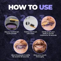 Beardo PurpleX Teeth Whitening Powder, 50g | Stain Removal and Teeth Whitening Solution | Enamel Safe | Prevents Bad Breath | With Papain and Bromelain Enzymes for Stain removal | Peroxide Free