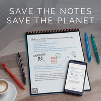Rocketbook Flip - with 1 Pilot Frixion Pen & 1 Microfiber Cloth Included - Gray Cover, Letter Size (8.5