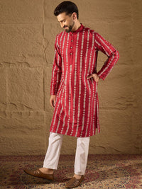 House of Pataudi Men Ethnic Motif Printed Kurta