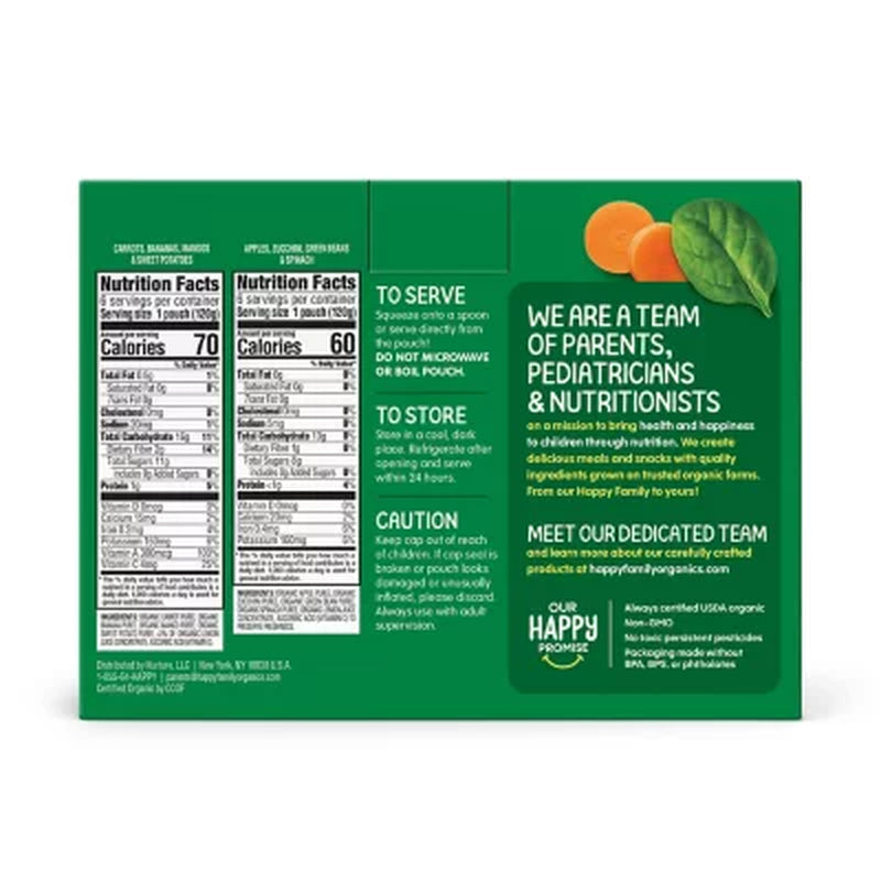 Happytot Organics Love My Veggies, Variety Pack, Stage 4 Pouch, 12Ct.