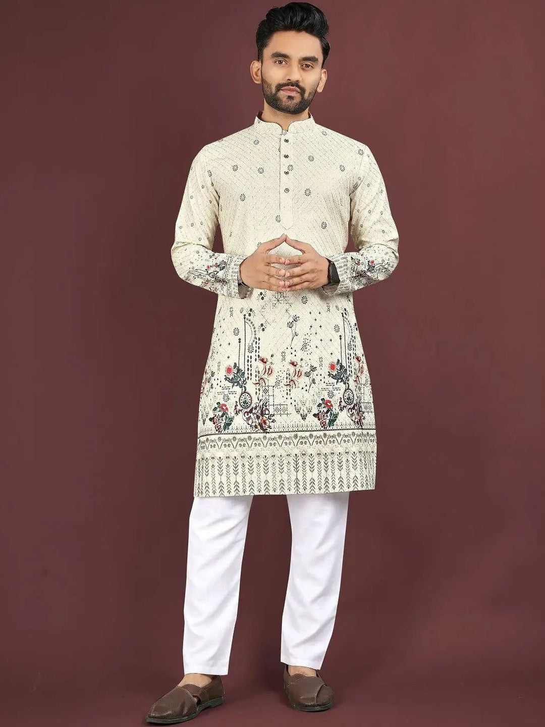 KURTA WALLAH Men Geometric Printed Kurta