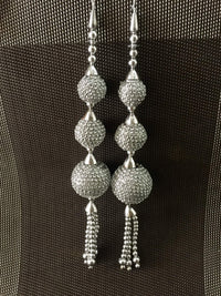 EERA FASHION ICING PRIVATE LIMITED Handmade, Ethnic Silver Latkan and Tassels Hanging for Blouse, Kurtis, Lehengas, Skirts and Sarees