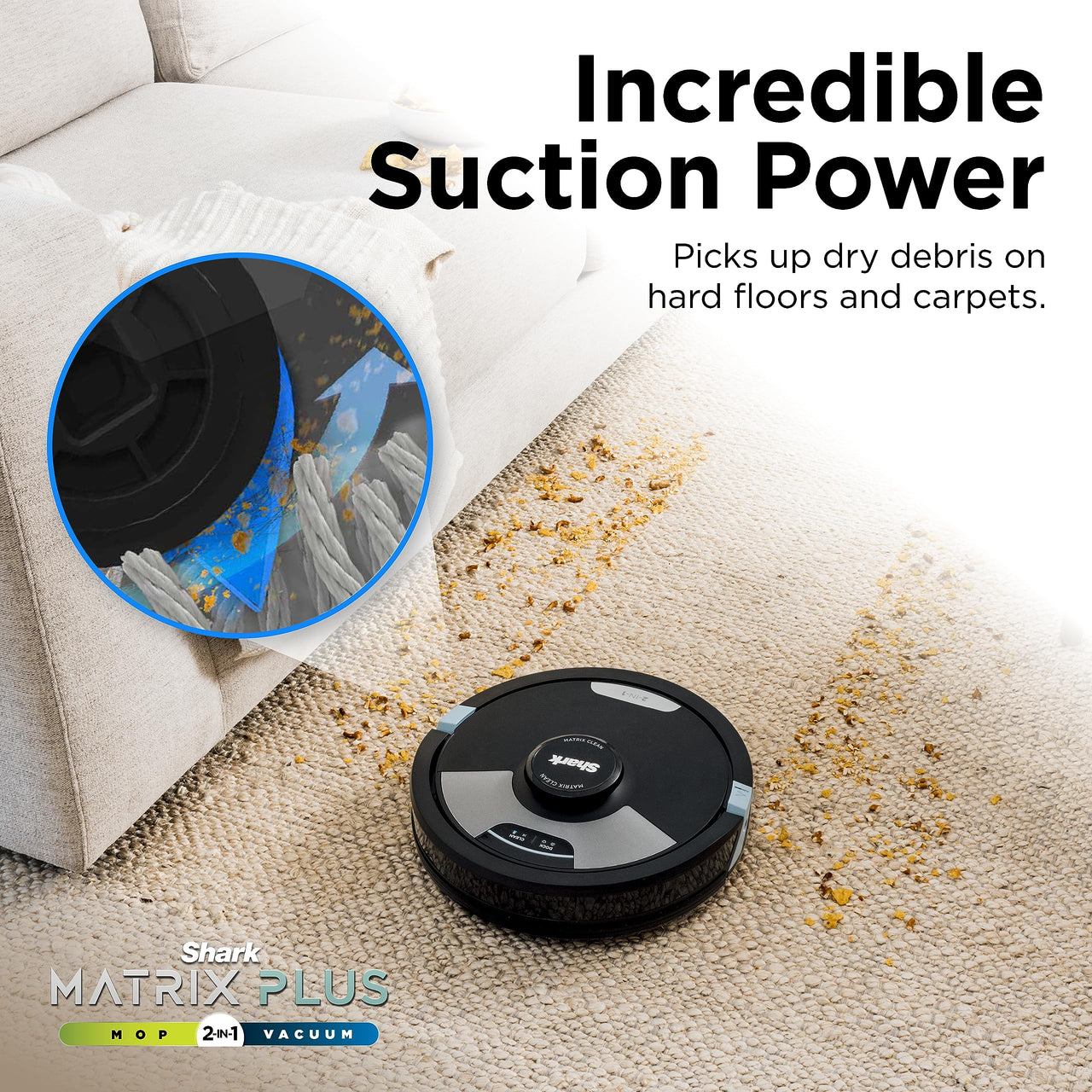 Shark Matrix Plus 2in1 Robot Vacuum & Mop with Sonic Mopping, Matrix Clean, Home Mapping, HEPA Bagless Self Empty Base, CleanEdge, for Pet Hair, WiFi, Black/Mocha, AV2630WA Wet and Dry Self-Empty + Mocha