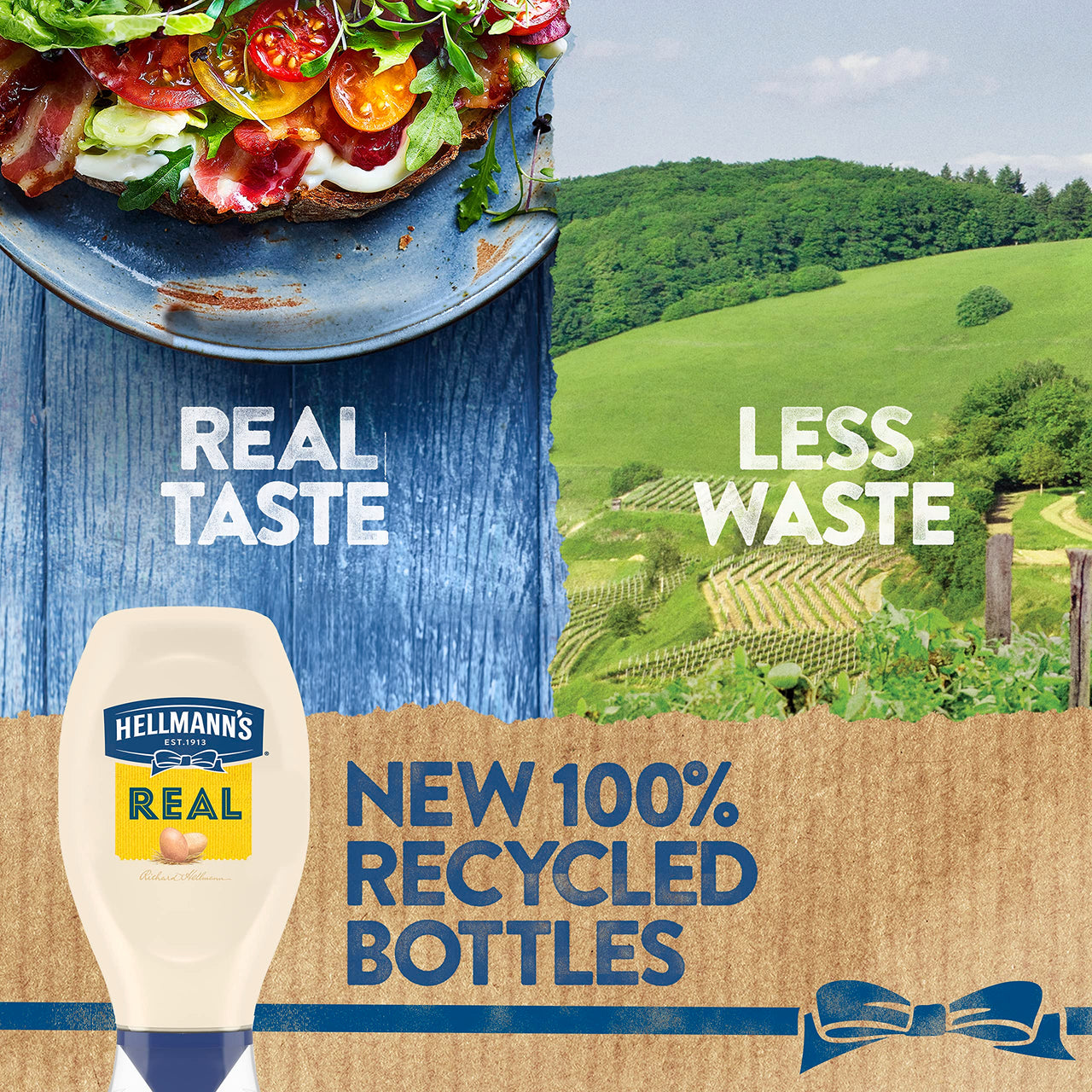 Hellmann's  Real Mayonnaise Squeeze Bottle For A Rich Creamy Condiment Gluten Free, Made With 100% Cage-Free Eggs 20oz