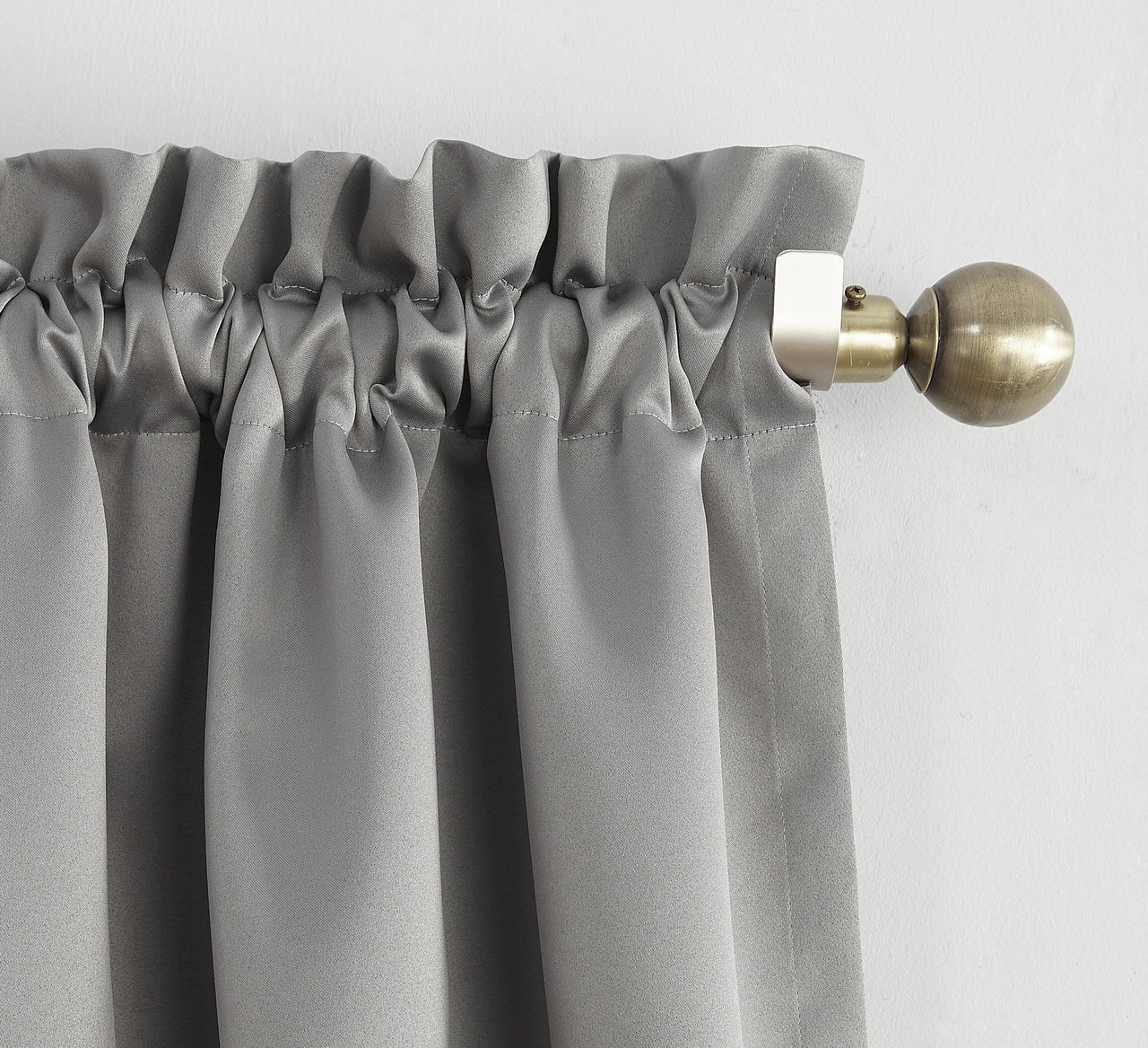 Sun Zero Easton Energy Saving Blackout Rod Pocket Curtain Panel, 40" x 63", Gray 40" x 63" Grey