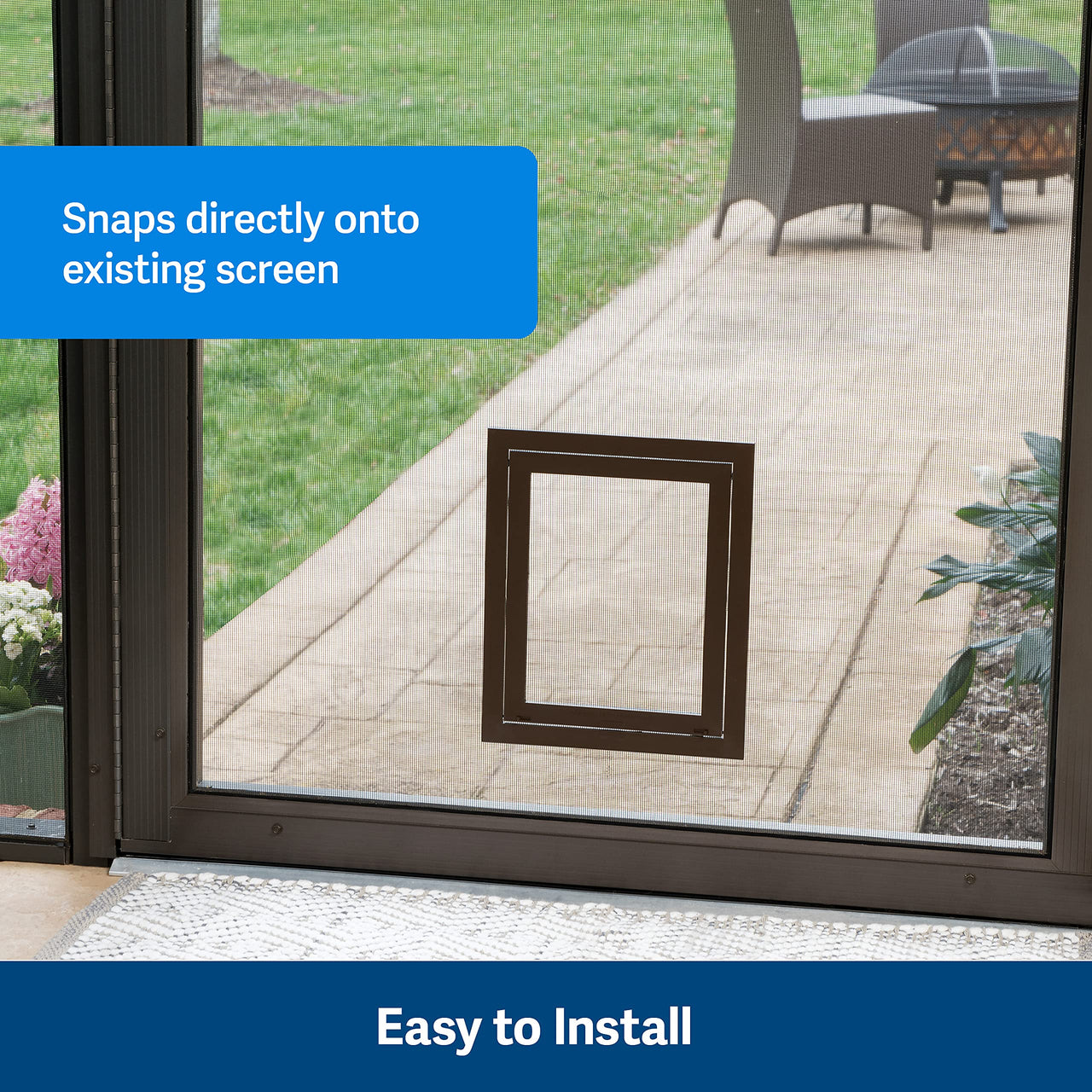 PetSafe NEVER RUST Screen Door – Size Large – For Dogs and Cats up to 100 lb – Use in Screen Doors – Window Screens and Porch Screens