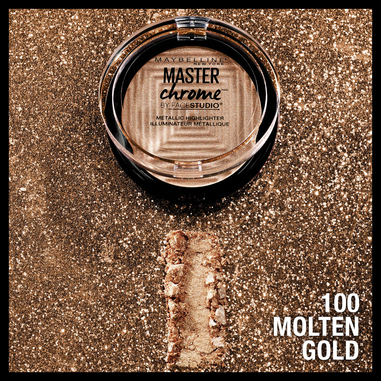 Maybelline New York Instant Age Rewind Concealer, Ivory, 6g and Maybelline New York Face Studio Master Chrome Metallic Highlighter, Molten Gold, 6.7g