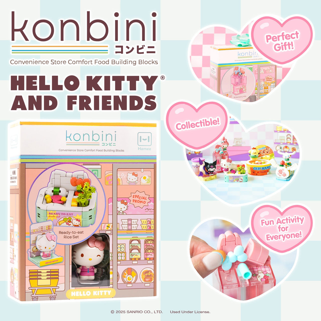 Hello Kitty Konbini Building Blocks Set (Ready - to - Eat Rice Set)
