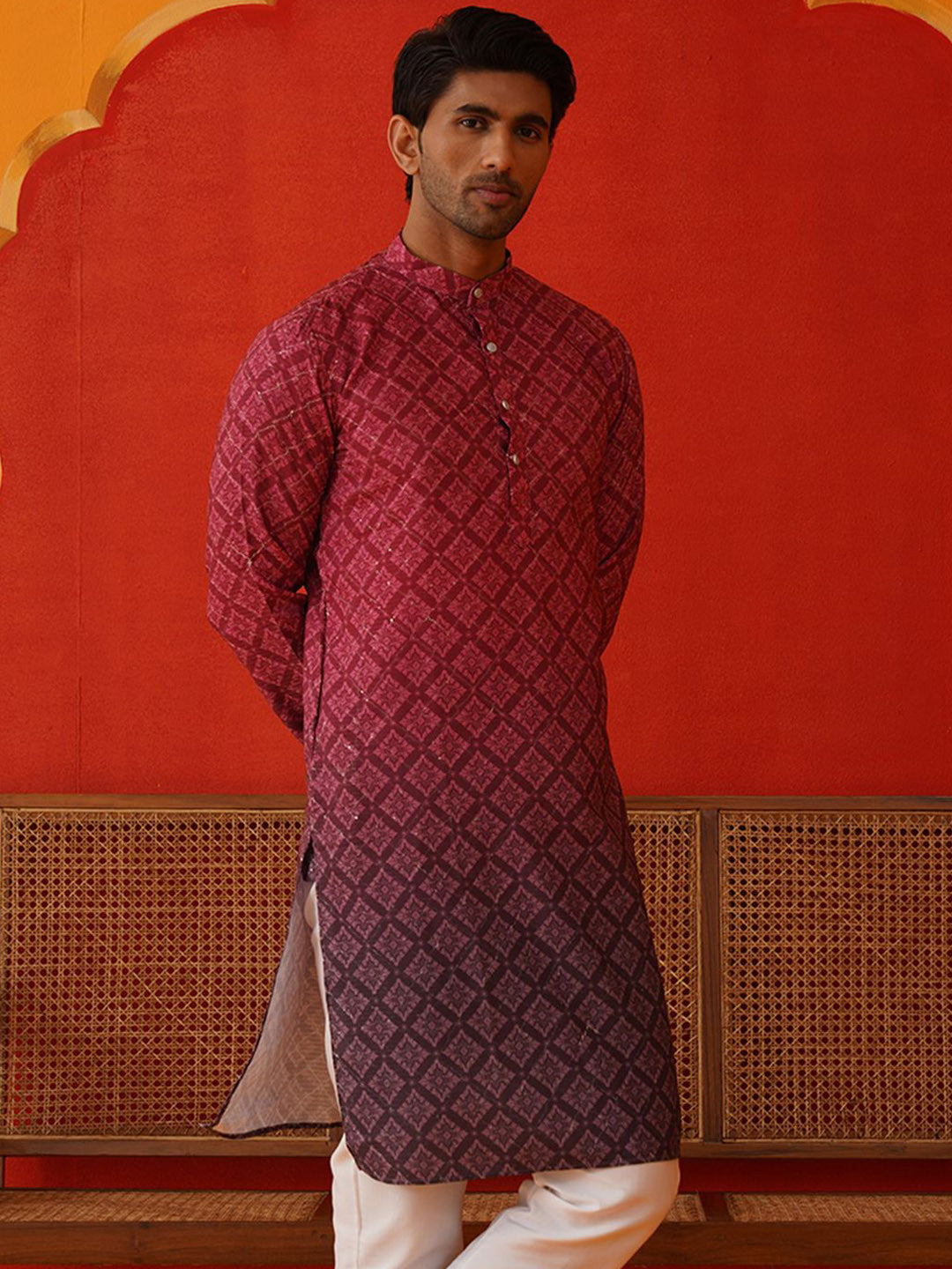 Jompers Men Floral Printed Kurta