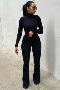Fashion Nova Katerina Long Sleeve Bodysuit - Black