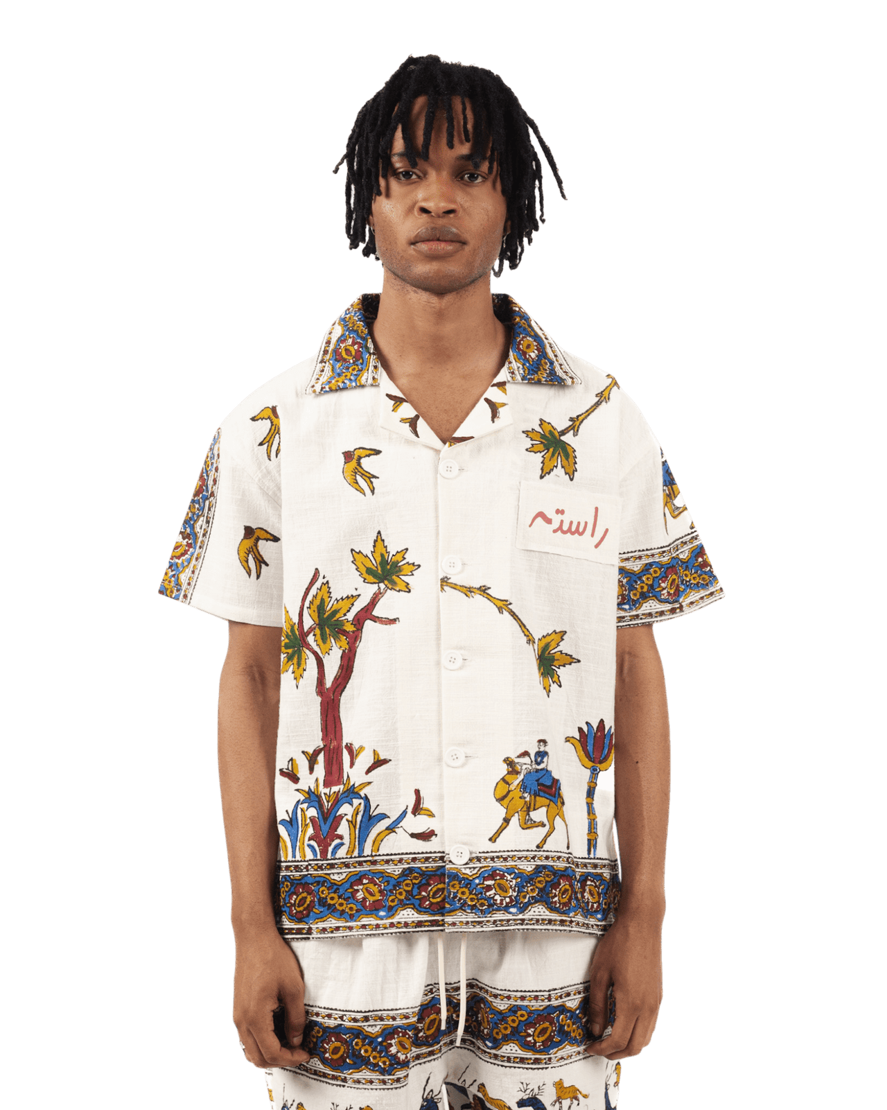 Raastah - "desert Bloom" Block Print Button Down