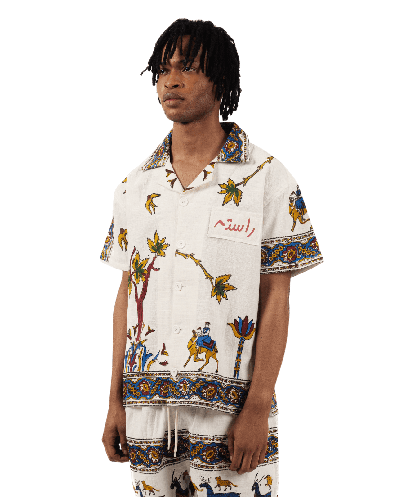 Raastah - "desert Bloom" Block Print Button Down