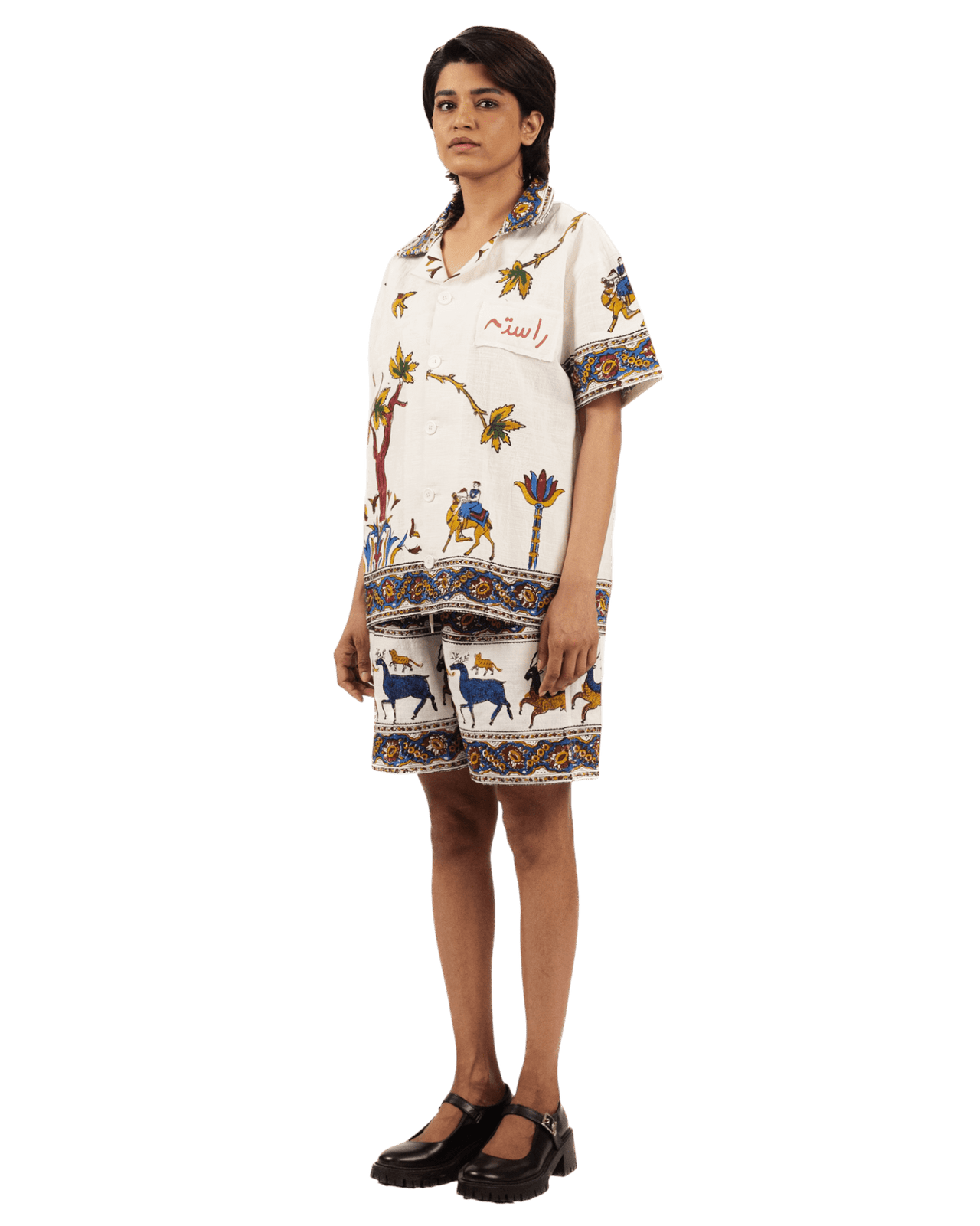 Raastah - "desert Bloom" Block Print Button Down