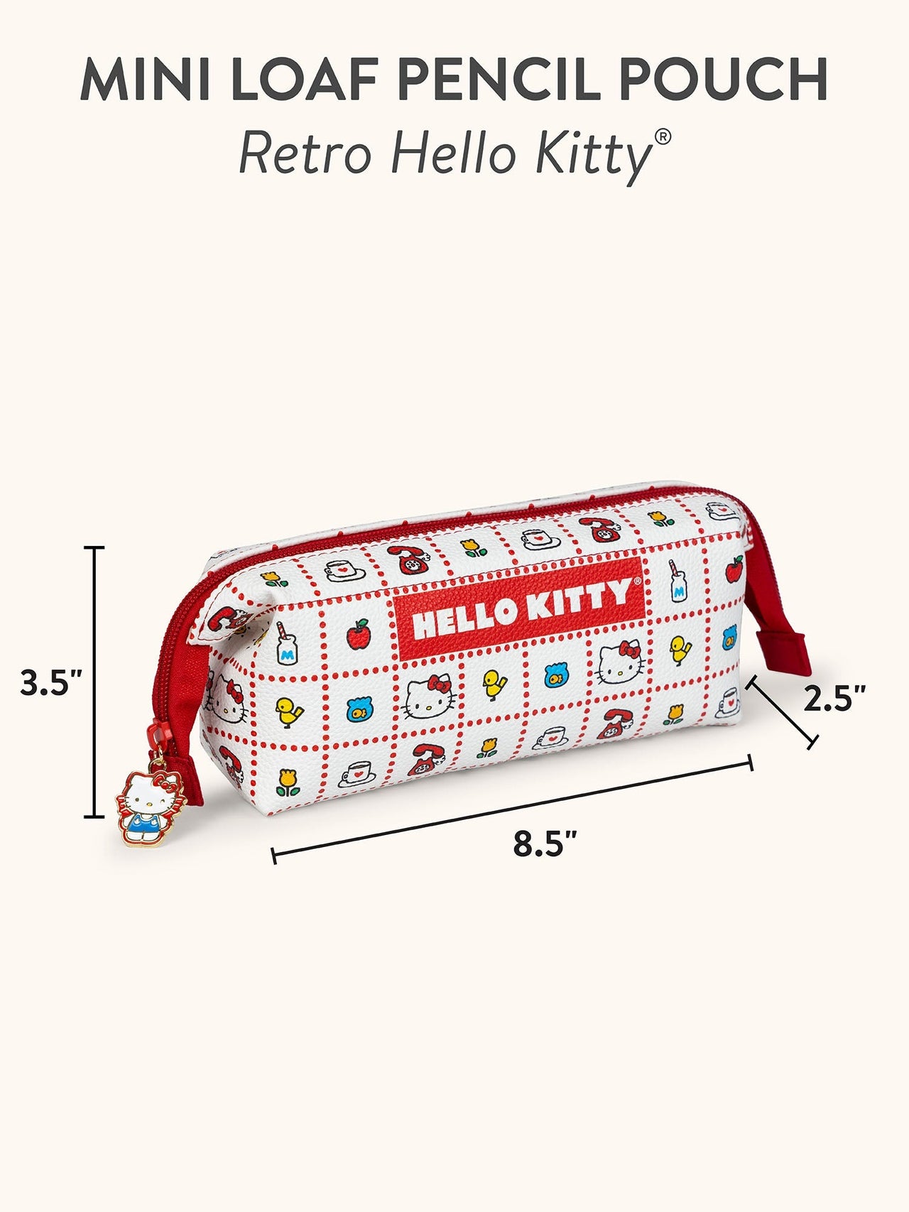 Hello Kitty x Studio Oh! Retro Red Mini Loaf Pencil Pouch