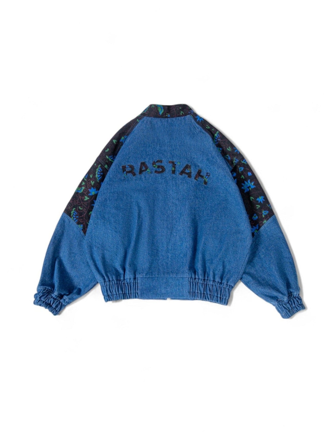 BFCM 2025 - "Lafayette" Block Print Denim Bomber Jacket