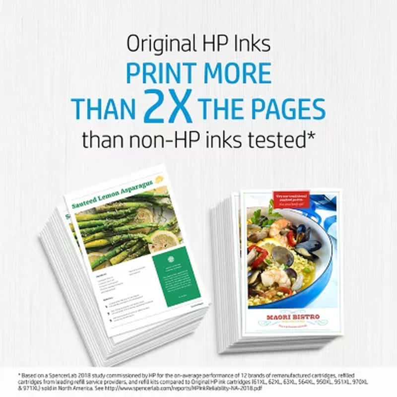 HP 63XL, L0R44BN High-Yield Original Ink Cartridges, Black/Tri-Color 2 Pk.