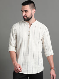HERE&NOW Striped Cotton Short Kurta