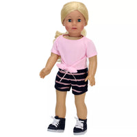 Sophia’S 2 Piece Summer Outfit with Tie Front Tee and Striped Shorts for 18