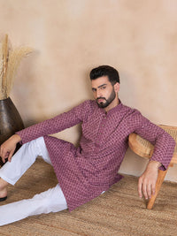 House of Pataudi Mandarin Collar Straight Kurta