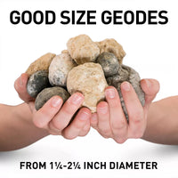 NATIONAL GEOGRAPHIC Break Open 15 Premium Geodes, Includes Goggles, Detailed Learning Guide, 3 Display Stands, STEM Science Toy & Educational Gift