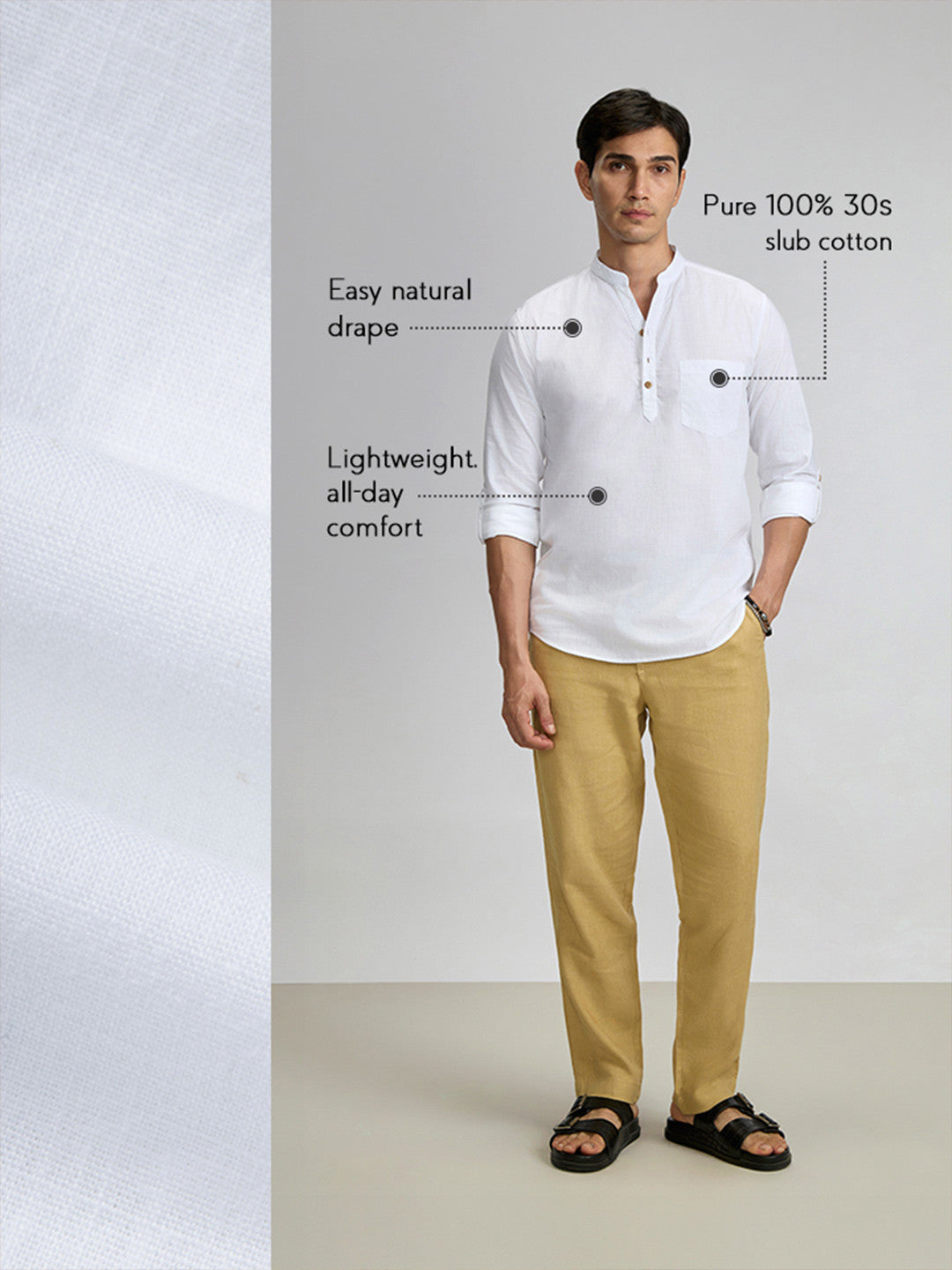 KINGDOM OF WHITE Pure Cotton Stay White Kurta