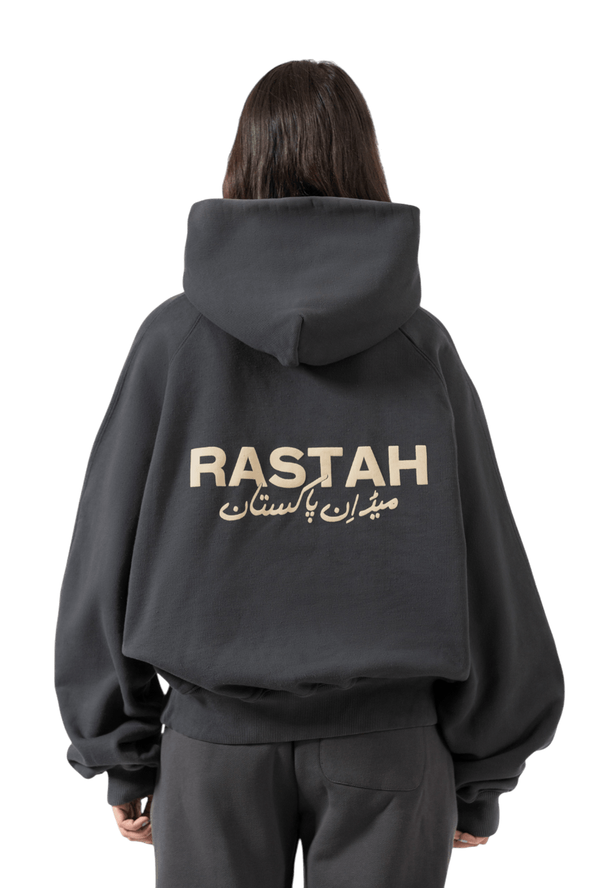 Raastah - Grey Made In Pak Hoodie - Charcoal